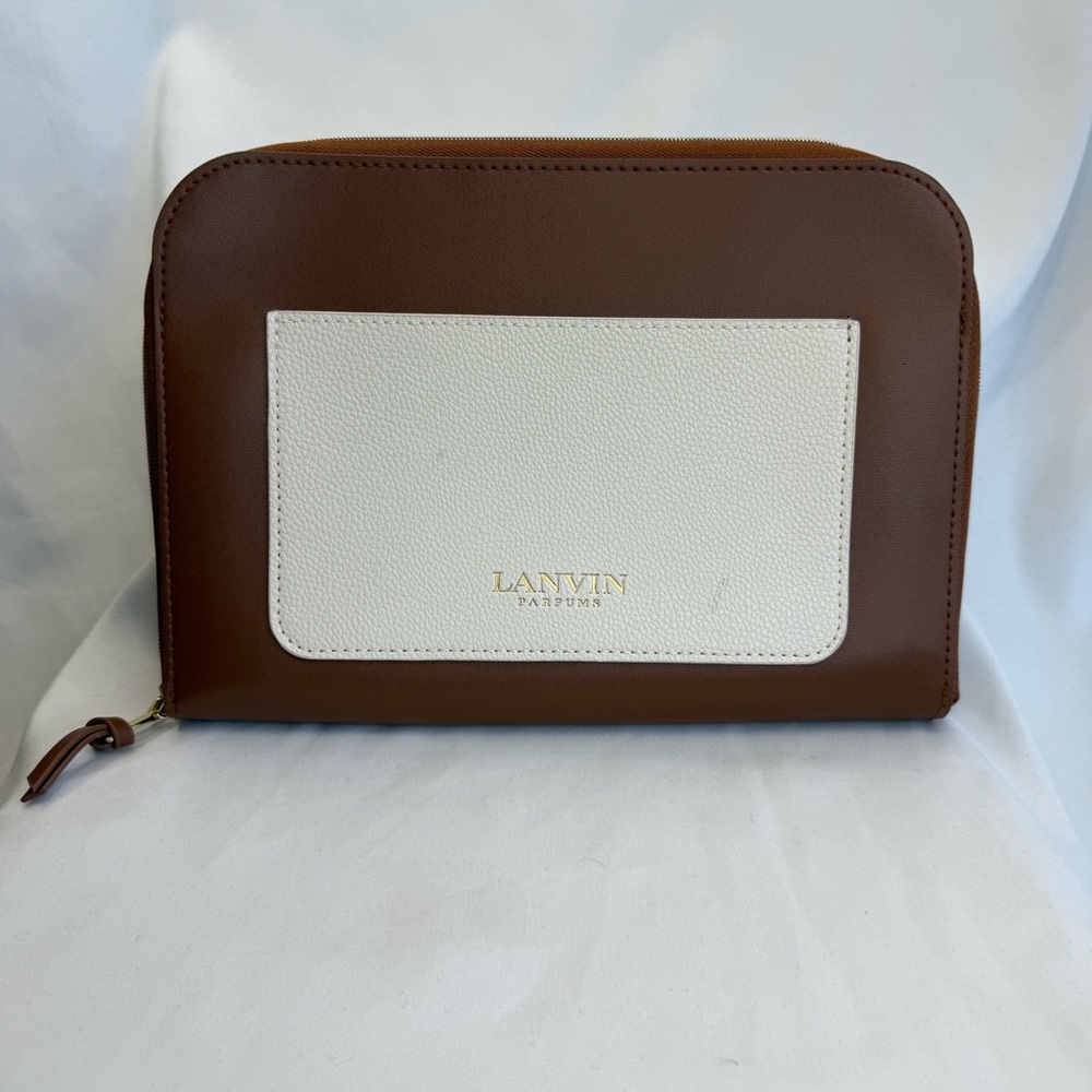 Lanvin Women’s Brown and Cream Toiletry Bag